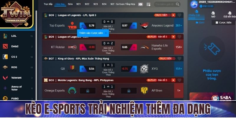 Kèo E-sports tạo nên trải nghiệm cá cược mới mẻ